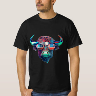 American Patriot Bull Cow Buffalo T Shirt