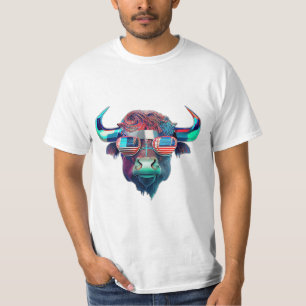 American Patriot Bull Cow Buffalo T Shirt