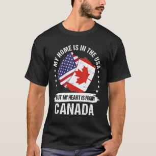 American Patriot Canada Flagga American Canadian R T Shirt