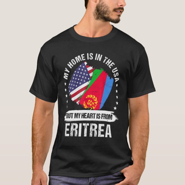 American Patriot Eritrea Flagga American Eritrean  T Shirt (Framsida)