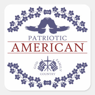 American PATRIOT Fyrkantigt Klistermärke