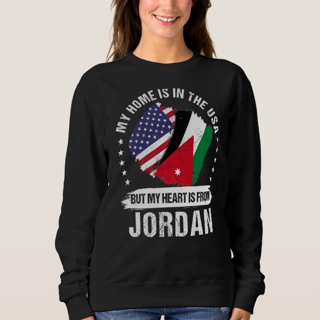 American Patriot Jordan Flagga American Jordanian  T Shirt (Framsida)