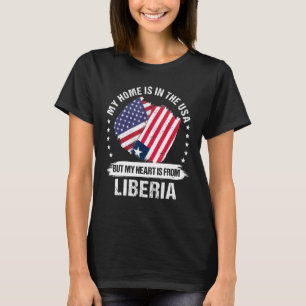 American Patriot Liberian Flagga American Liberia  T Shirt