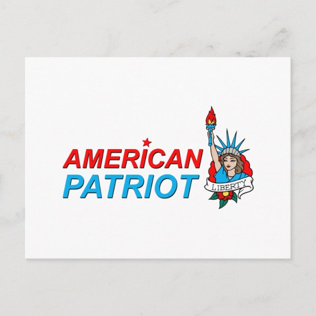 American Patriot Liberty Tattoo Vykort (Framsida)