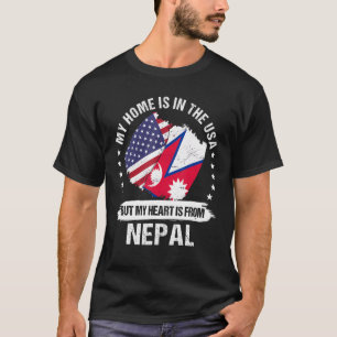 American Patriot Nepal Flagga American Nepalese Ro T Shirt