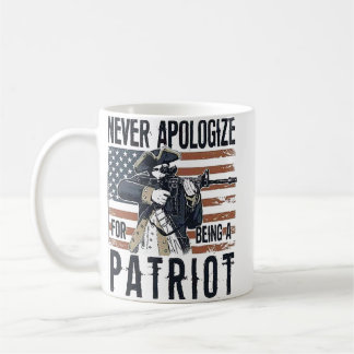 American Patriot "Never Apologize" Minutemen Kaffemugg