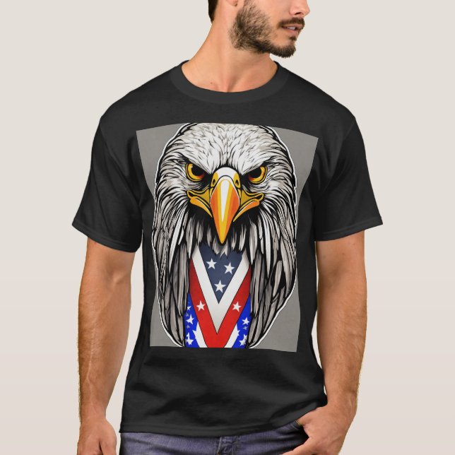American Patriot Oval Sticker: Pridet Örn T Shirt (Framsida)