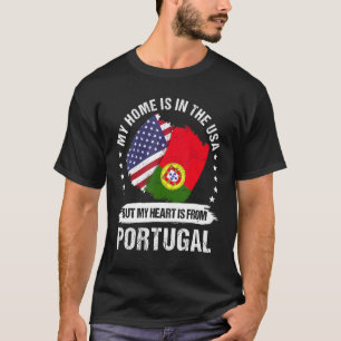 American Patriot Portugal Flagga American portugis T Shirt