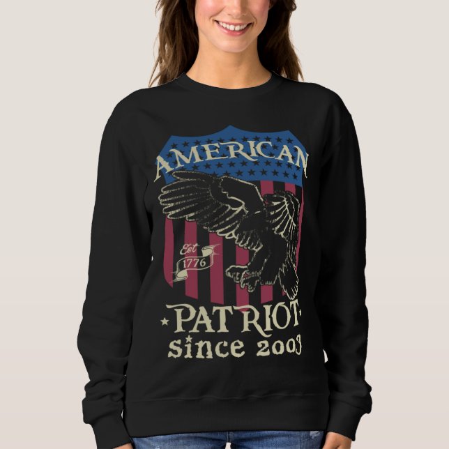 American Patriot since 2003 Proud American for Fre T Shirt (Framsida)
