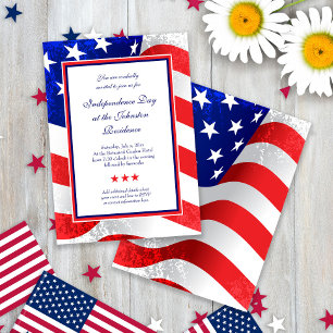 American Patriot Vintage Stars och stripes US Flag Inbjudningar