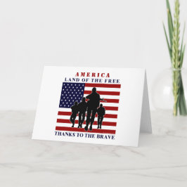 American Patriotic Blank Note Card Helgkort