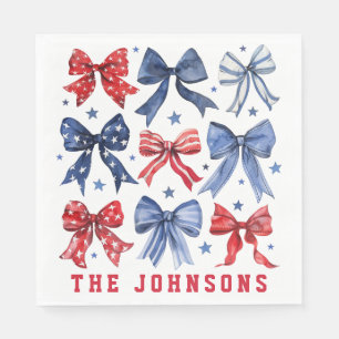American Patriotic Bows Personlig Pappersservett