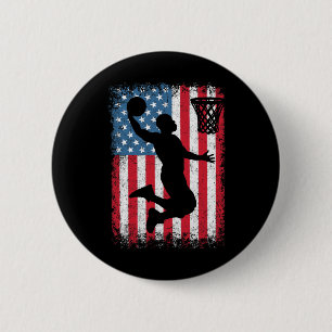 American Patriotic Bysketbyll 4 juli US Flagga Knapp