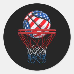 American Patriotic Bysketbyll 4 juli US Flagga Runt Klistermärke