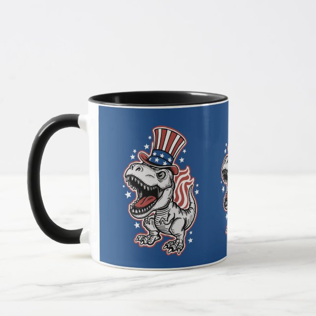 American Patriotic Dinosaur Mugg (Vänster)
