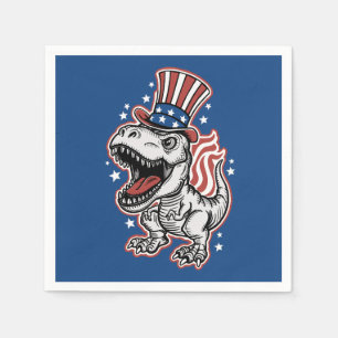 American Patriotic Dinosaur Pappersservett