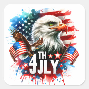 American Patriotic Eagle Sublication-61905 Fyrkantigt Klistermärke