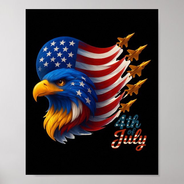 American Patriotic Fighter Jet USA flagga Eagle 4: Poster (Framsidan)