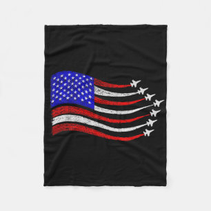 American Patriotic Fighter Jet USA flagga Wave 4t Fleecefilt