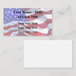 American Patriotic Flagga Background Visitkort