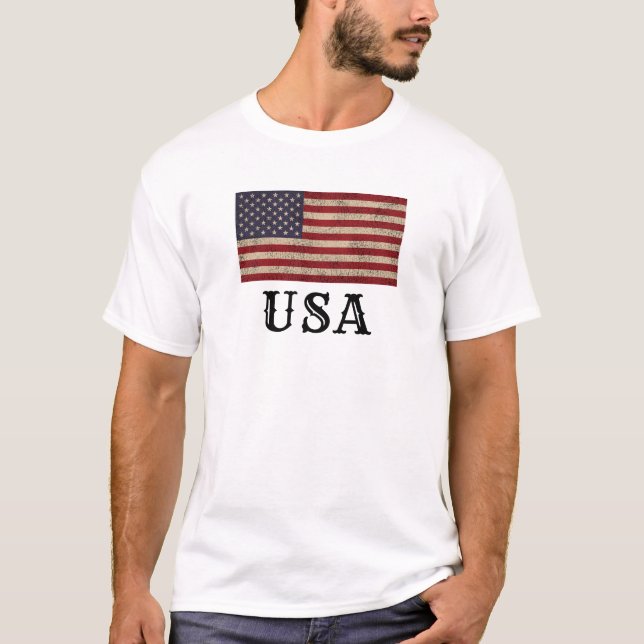 American Patriotic Flagga Design T Shirt (Framsida)