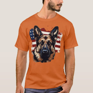American Patriotic German Shepherd Hund T Shirt