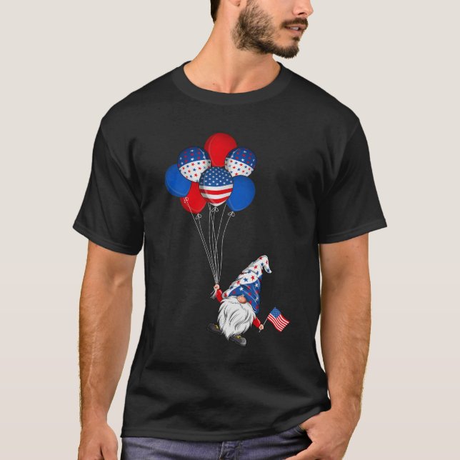 American Patriotic Gnomes USA flagga 4 juli T Shirt (Framsida)