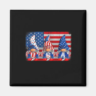 American Patriotic Gnomes Usa Independence day 4:e Magnet