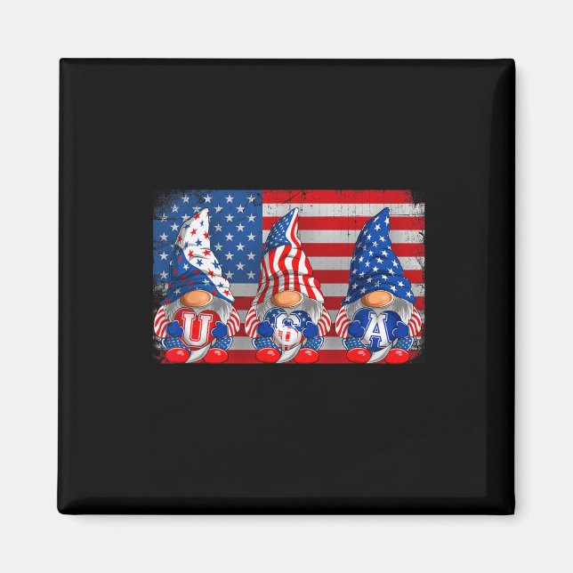 American Patriotic Gnomes Usa Independence day 4:e Magnet (Framsidan)