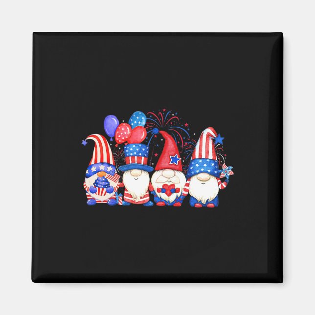 American Patriotic Gnomes Usa Independence day 4:e Magnet (Framsidan)