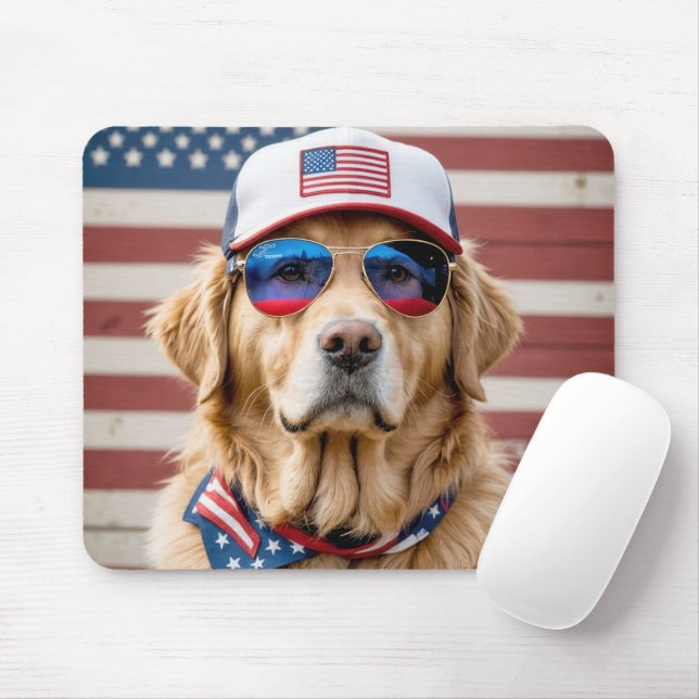 American Patriotic Golden Retriever Musmatta (Med mus)