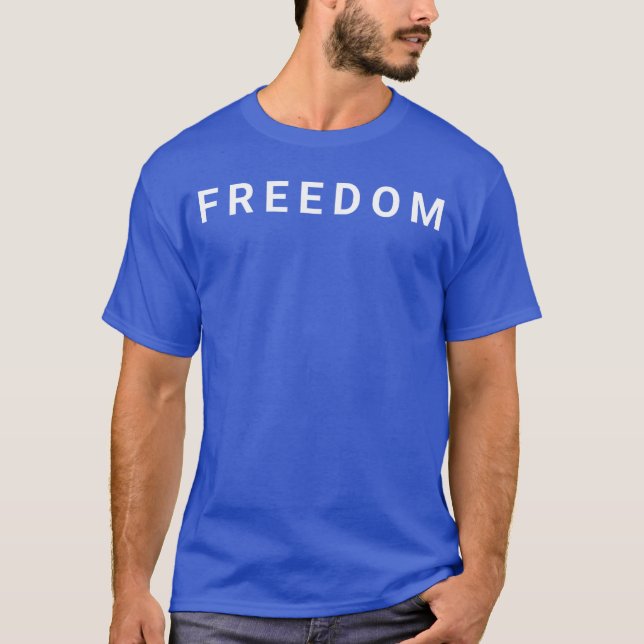 American Patriotic Minimal Design Freedom T Shirt (Framsida)