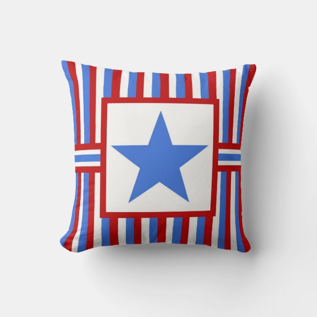 American Patriotic Modern Folk Art Dekorativ kudde (Framsida)