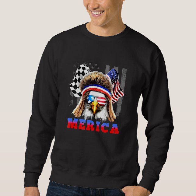 American Patriotic Örn Merica Lång Ärmad Tröja (Framsida)