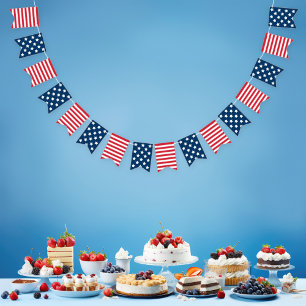 American Patriotic Red White och Blue Vimplar
