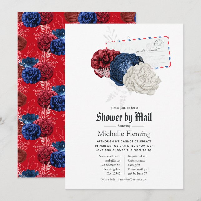 American Patriotic Shower by Mail Inbjudningar (Fram/baksida)