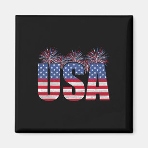 American Patriotic USA Manar Women Flagga USA Free Magnet