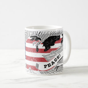 American Peace Eagle USA flagga Patriotic art Kaffemugg