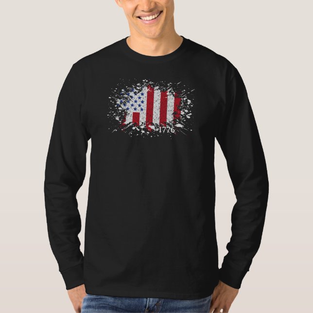 American Peace Flagga 1776 American State National T Shirt (Framsida)