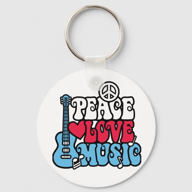 American Peace Kärlek Music Nyckelring (Framsida)