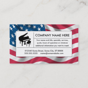 american piano visitkort