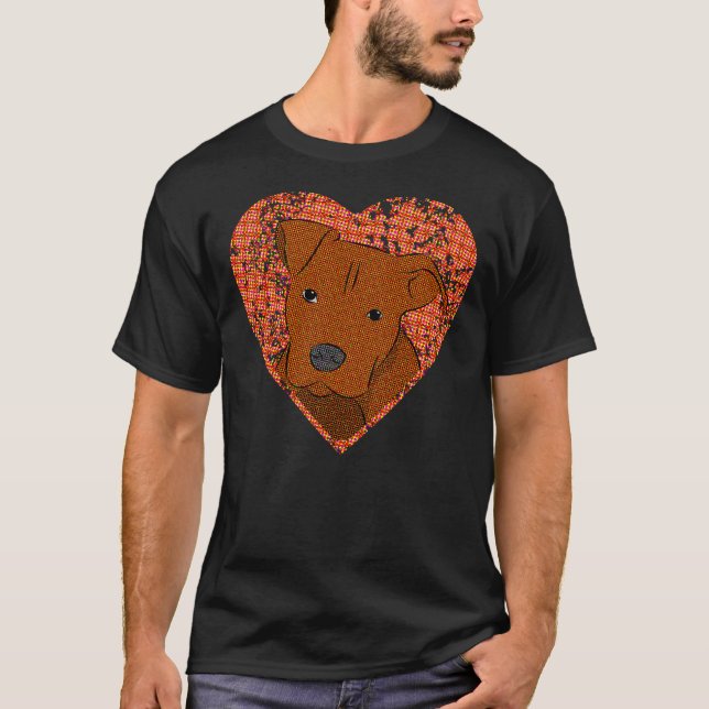 American Pit Bull Design 2 T Shirt (Framsida)