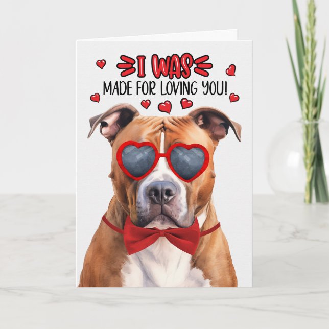 American Pit Bull Dog Loving You Valentine Helgkort (Framsida)