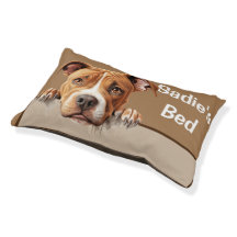 American Pit Bull Peeking Hund Puppy Pillow Bed