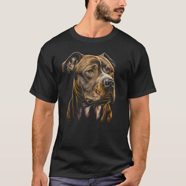 American Pit Bull Staffordshire Bull Terrier Dog G T Shirt (Framsida)