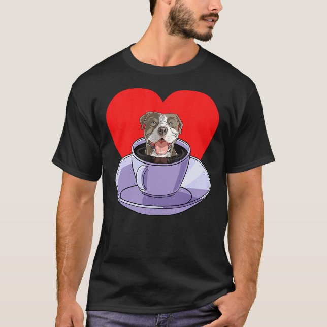 American Pit Bull Terrier Coffee T Shirt (Framsida)
