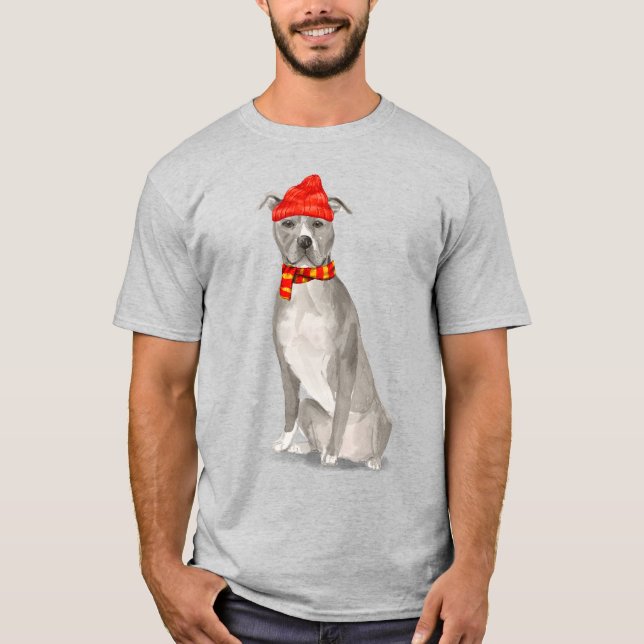 American Pit Bull Terrier Funny Jul Hund T Shirt (Framsida)