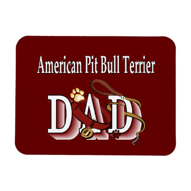 American Pit Bull Terrier Hund Pappa Magnet (Horisontell)