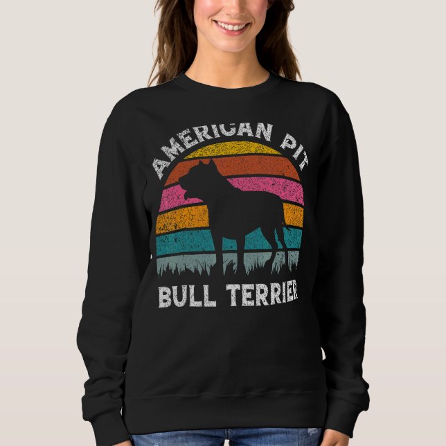 American Pit Bull Terrier Hund Sunset T Shirt (Framsida)