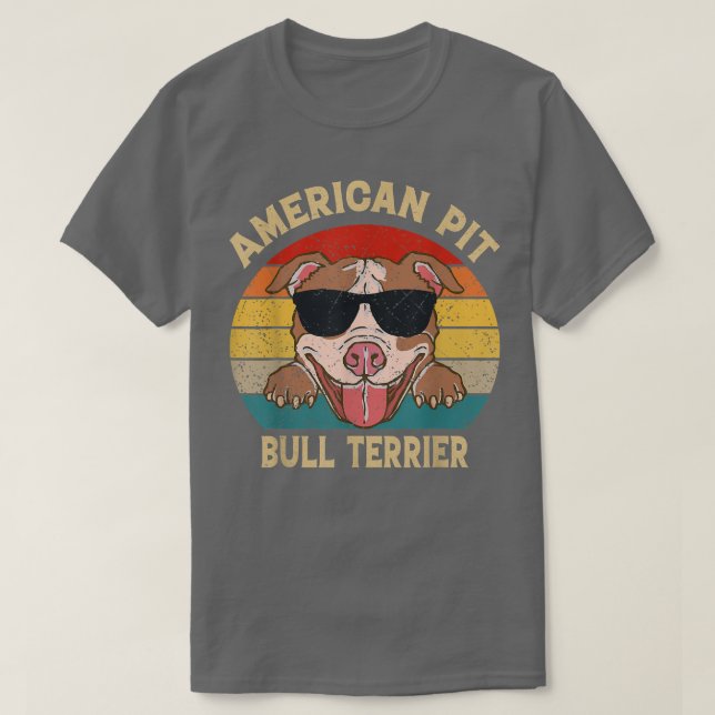 American Pit Bull Terrier Hundälskare Sunset for D T Shirt (Design framsida)